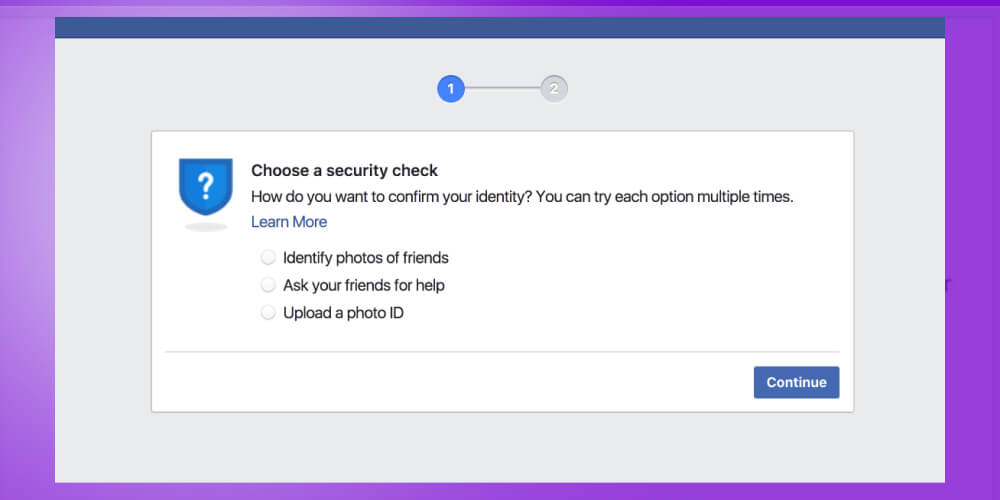 Mở khóa checkpoint bằng cách xác nhận hình ảnh bạn bè facebook