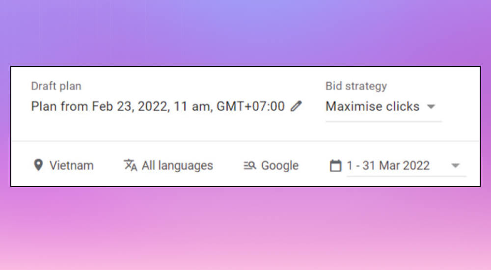 Lọc và sắp xếp kết quả với google planner