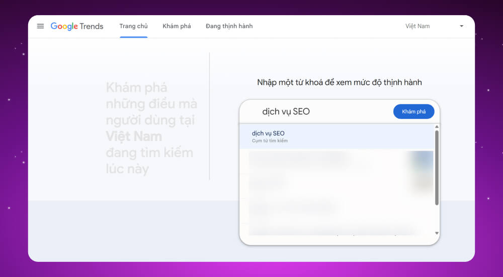 Công cụ nghiên cứu từ khóa Google Trends Công cụ nghiên cứu từ khóa Google Trends