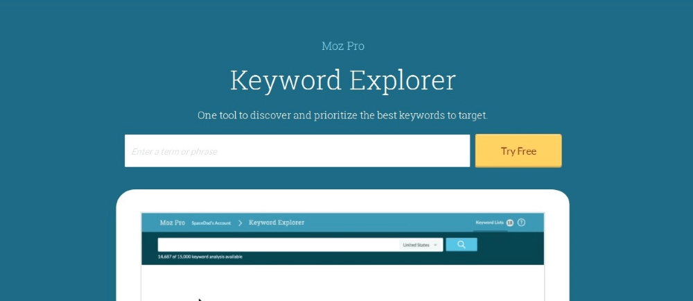 phân tích keyword với Moz Keyword Explorer