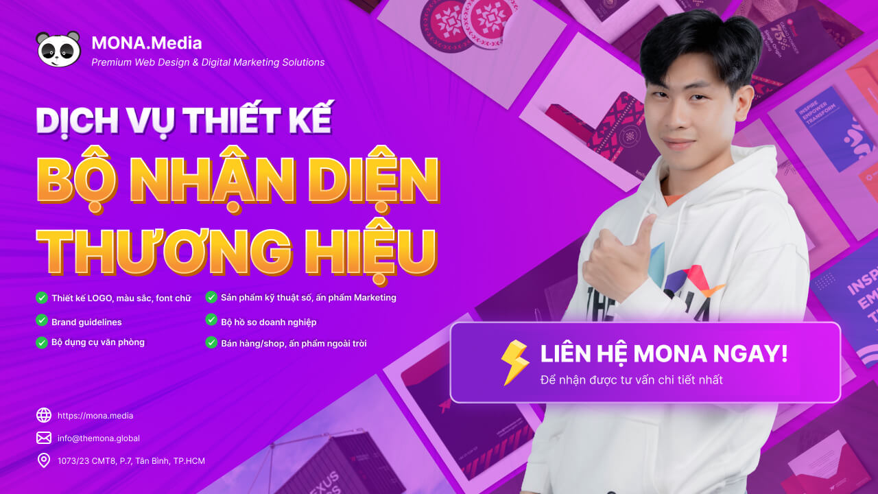 Dịch vụ thiết kế bộ nhận diện thương hiệu uy tín MONA Media