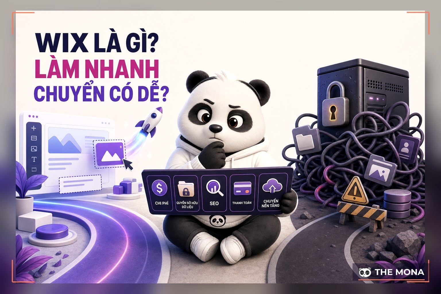 Gấu MONA đánh giá chi phí dữ liệu và khả năng chuyển Wix