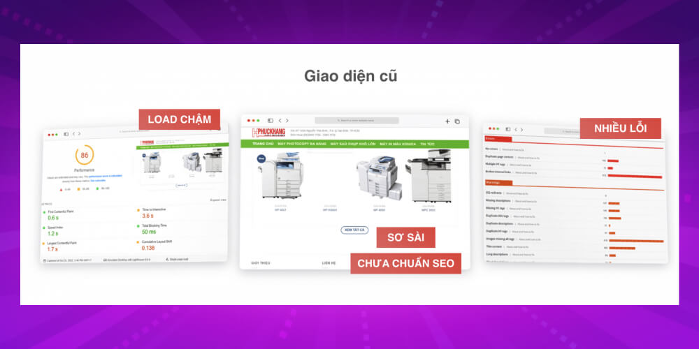 Giao diện web cũ của HPK