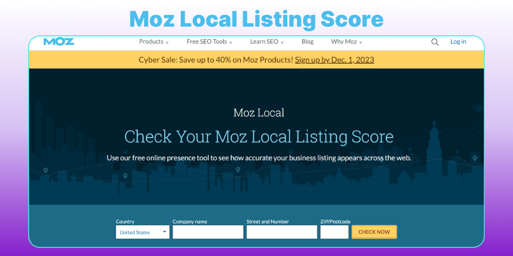 công cụ seo moz local listing score