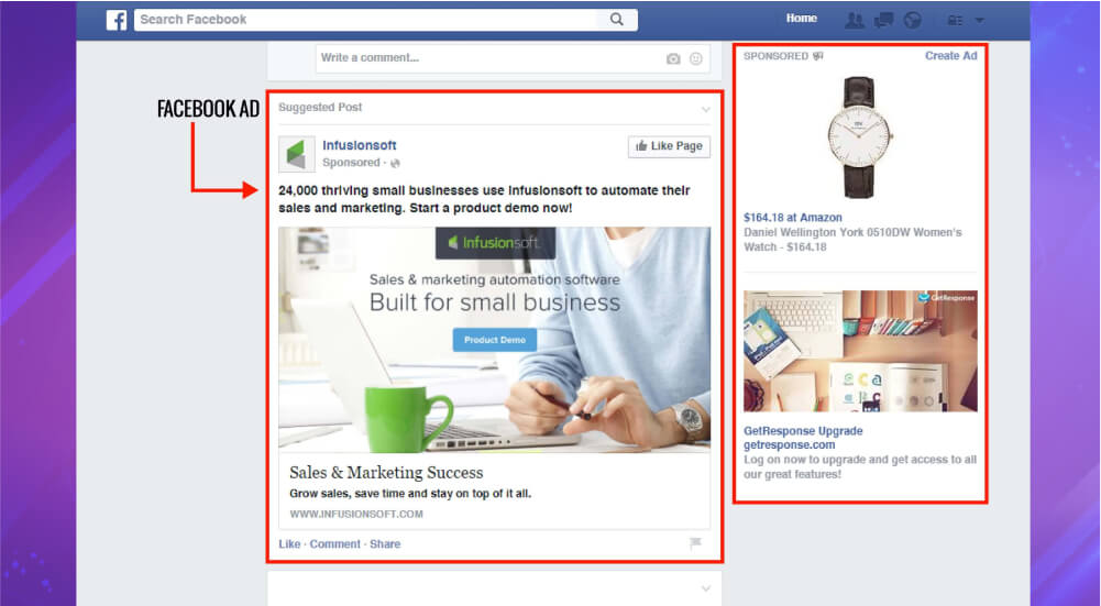 Dạng quảng cáo đề xuất bài đăng của Facebook Ads