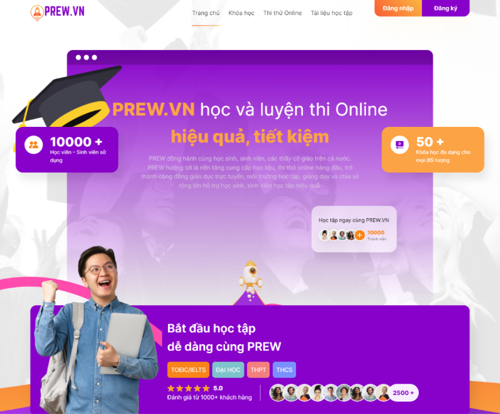 Thiết kế website Prew.vn chuẩn UI UX