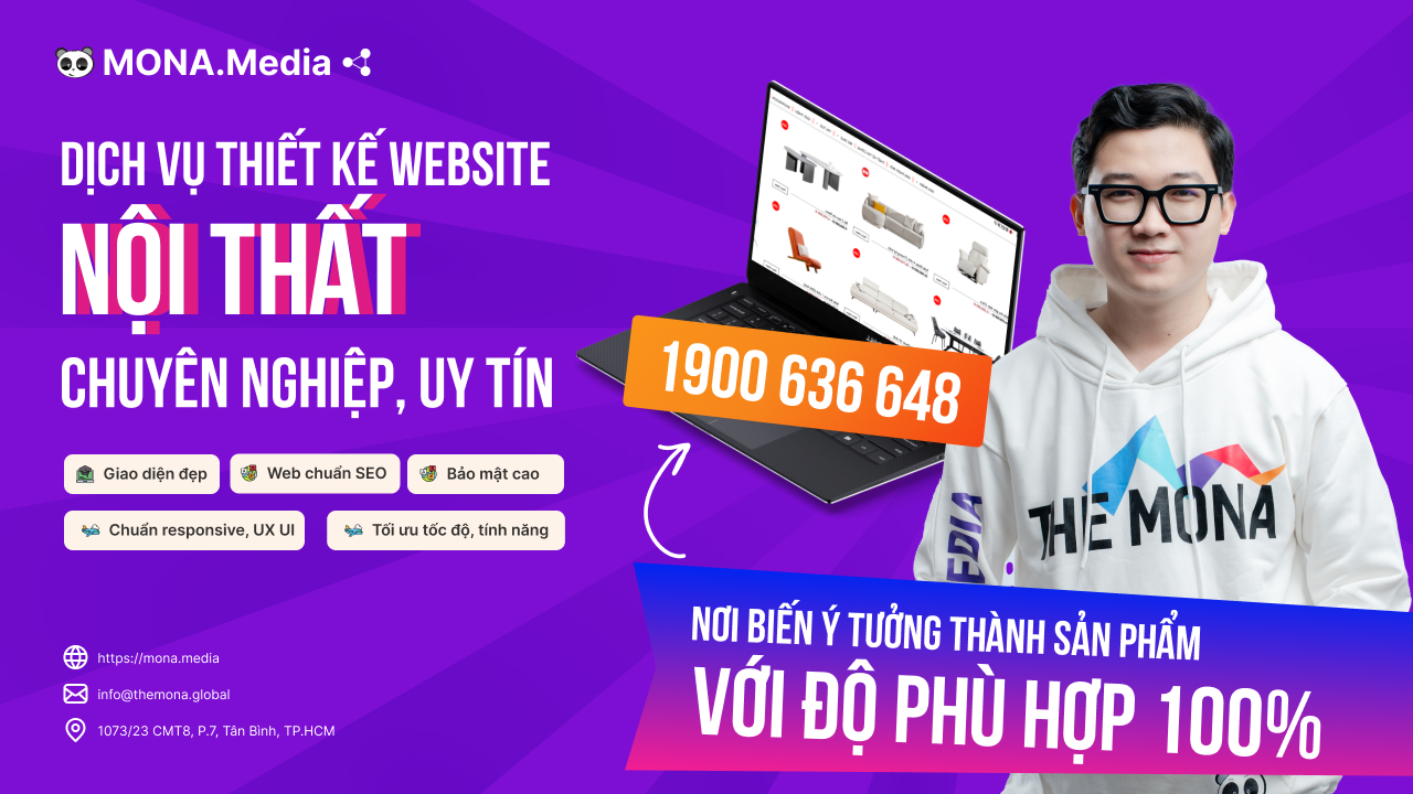 Dịch vụ thiết kế website nội thất tại MONA Media