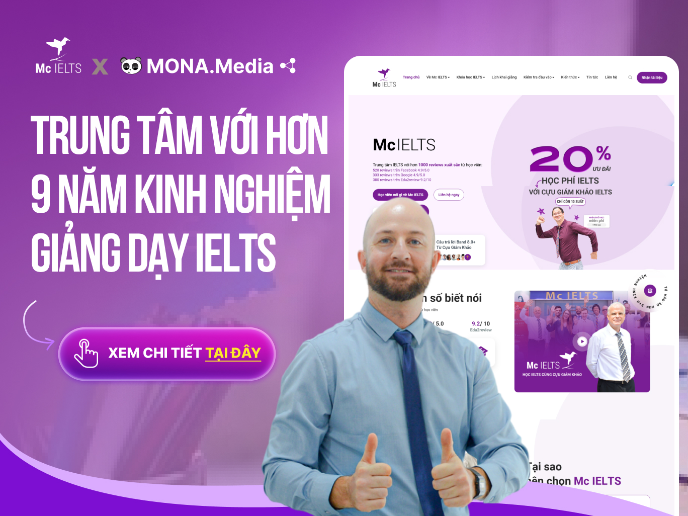 Dự án thiết kế website trung tâm Mc IELTS