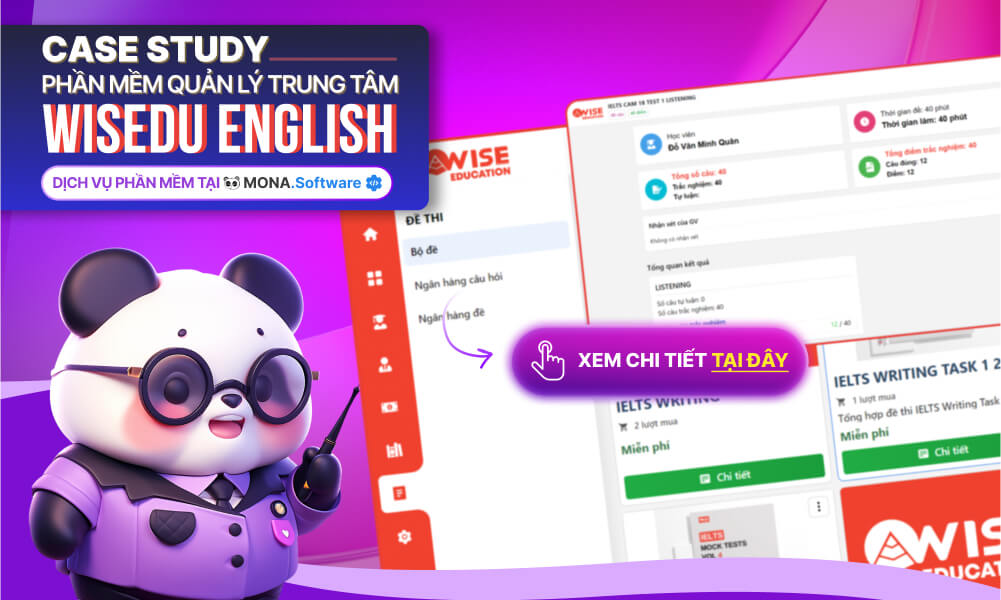 Case study phần mềm trung tâm Anh ngữ WISEDU