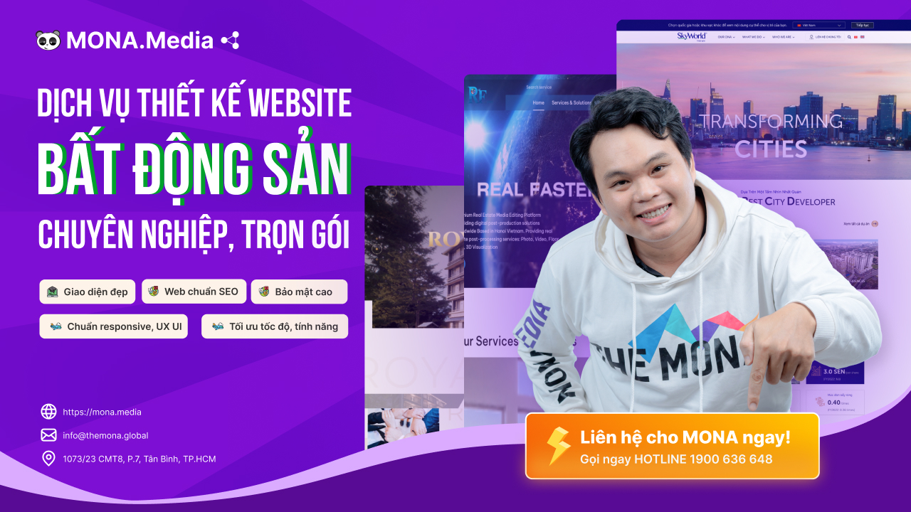 Dịch vụ thiết kế website bất động sản tại MONA Media