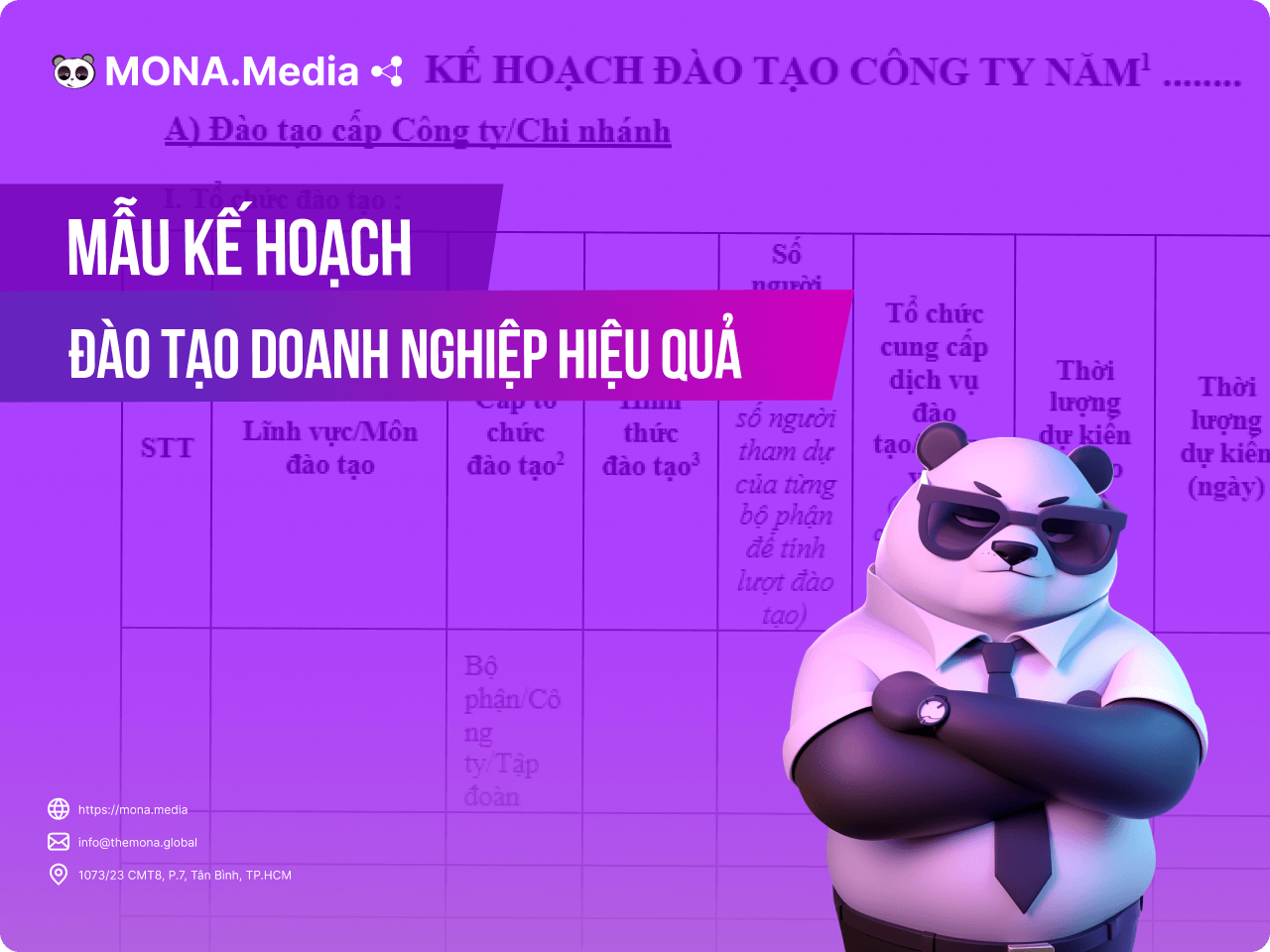 Mẫu kế hoạch đào tạo doanh nghiệp