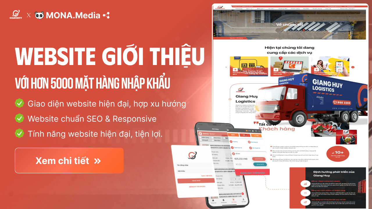 case thiết kế web nhập hàng