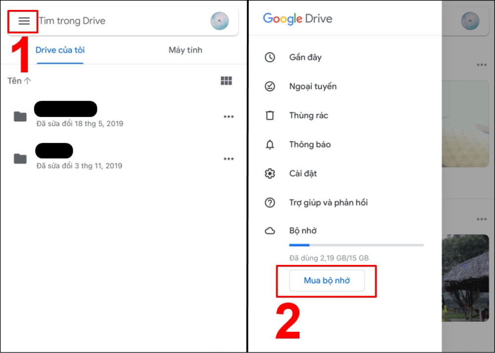 Cách mua dung lượng Google Drive bằng điện thoại