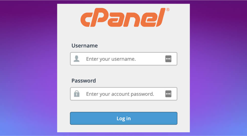 Thao tác đăng nhập cPanel