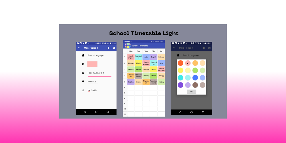 Phần mềm xếp thời khóa biểu miễn phí School Timetable Light