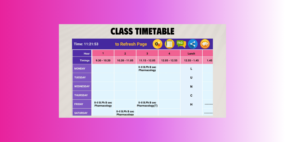 ứng dụng xem thời khóa biểu Class Timetable