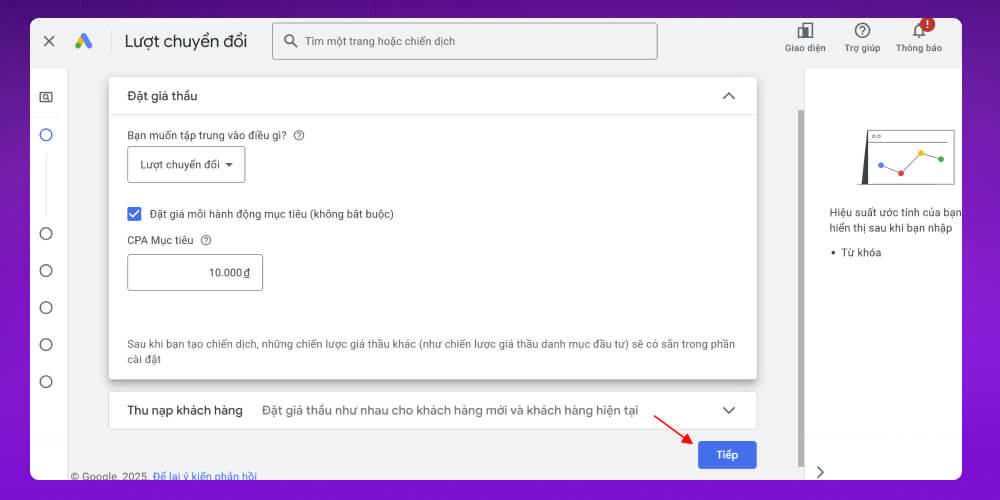 Đặt giá thầu gg ads