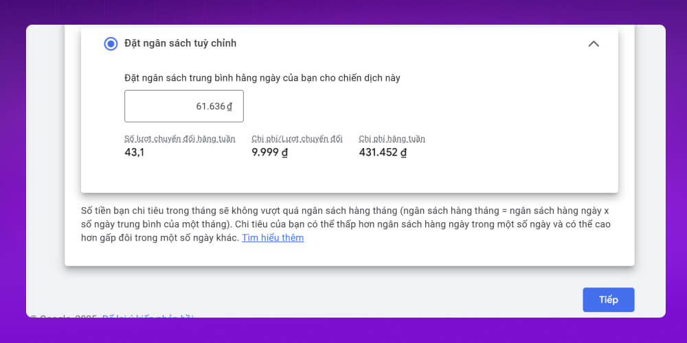 set ngân sách