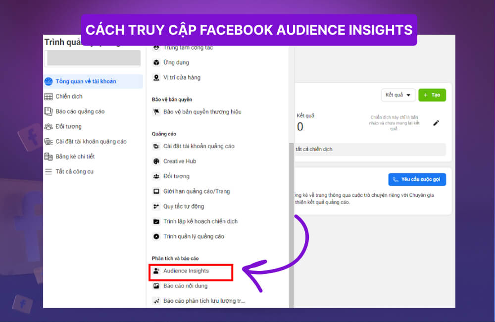 Hướng dẫn cách truy cập Facebook Audience Insight