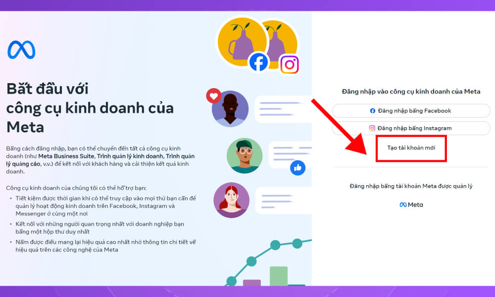 Bắt đầu cách tạo tài khoản quảng cáo Facebook business