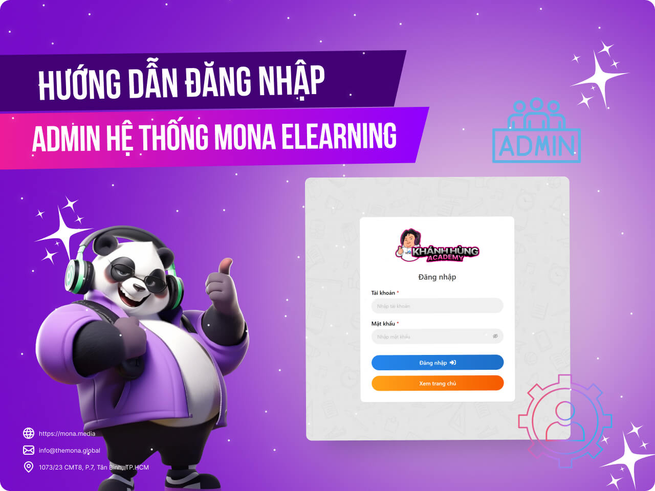 Hướng dẫn đăng nhập admin MONA Elearning