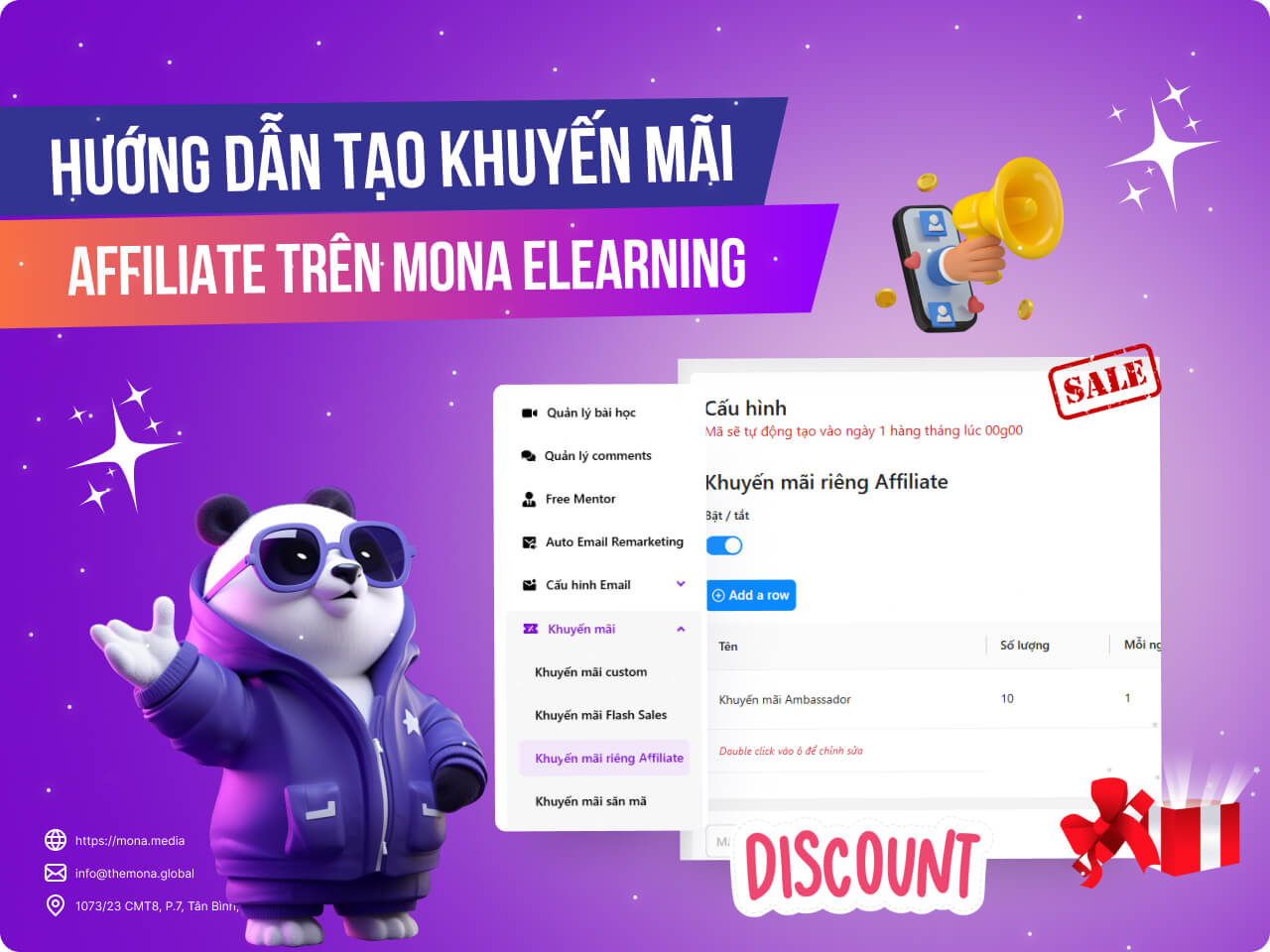 Hướng dẫn tạo khuyến mãi affiliate