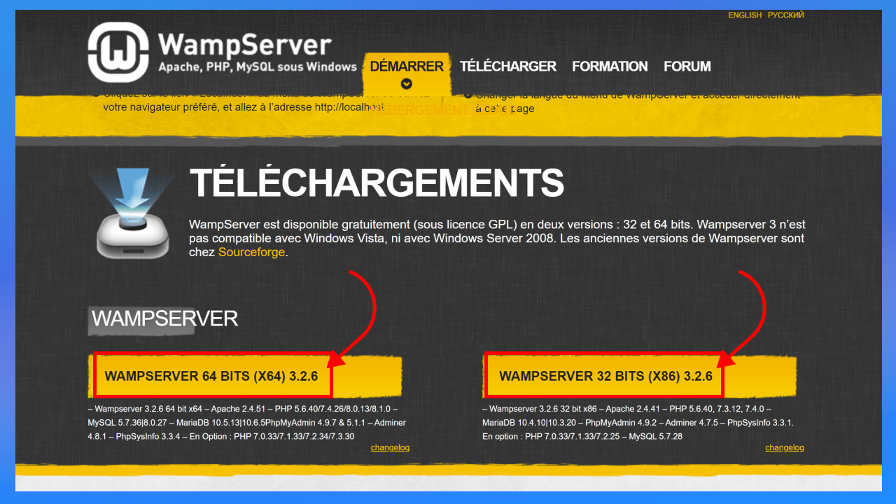 Tiến hành tải xuống Wampserver