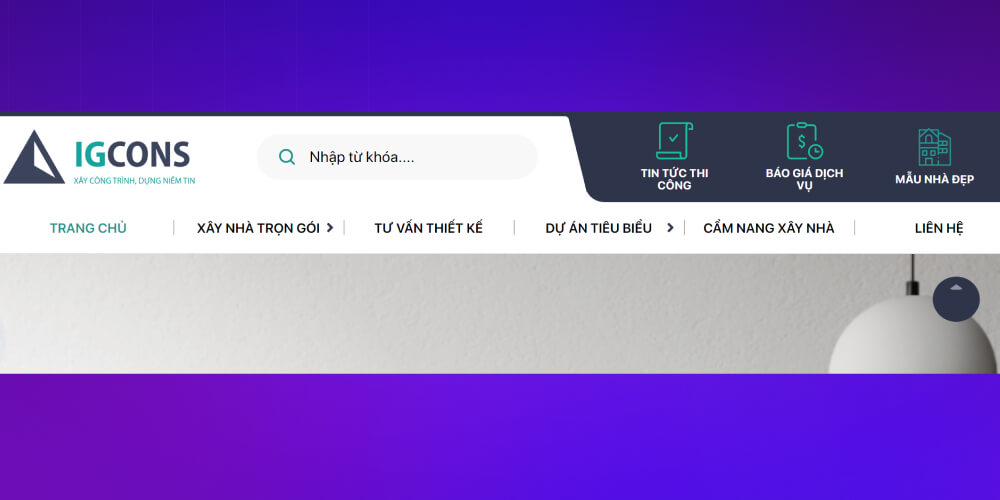 Tính năng tìm kiếm trên các thiết kế web ngành xây dựng
