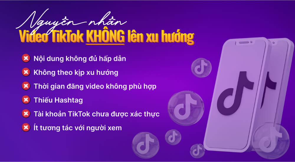 Nguyên nhân video Tiktok không lên xu hướng