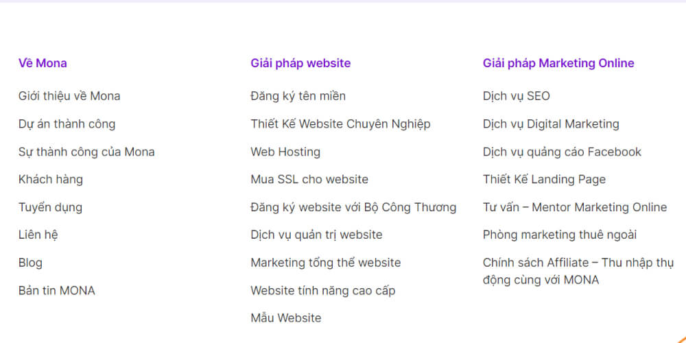 Page Footer của website