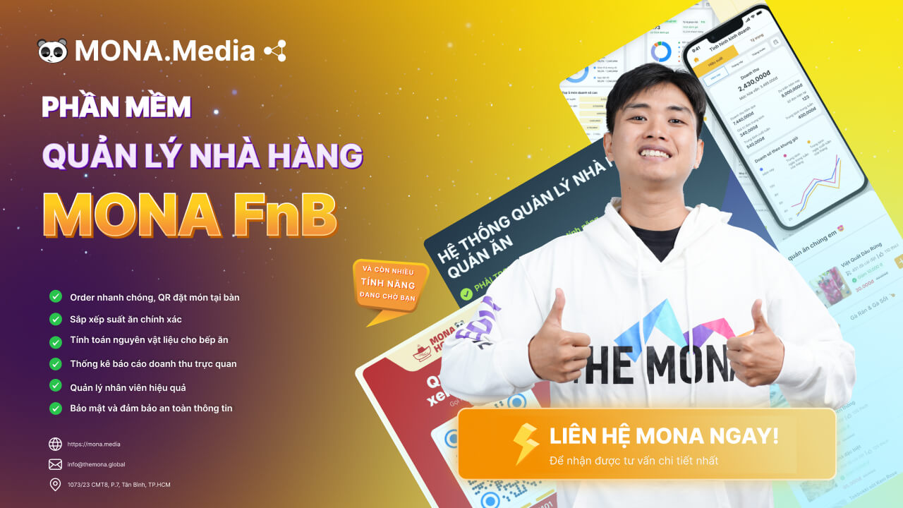 Phần mềm quản lý nhà hàng,quán ăn MONA FnB