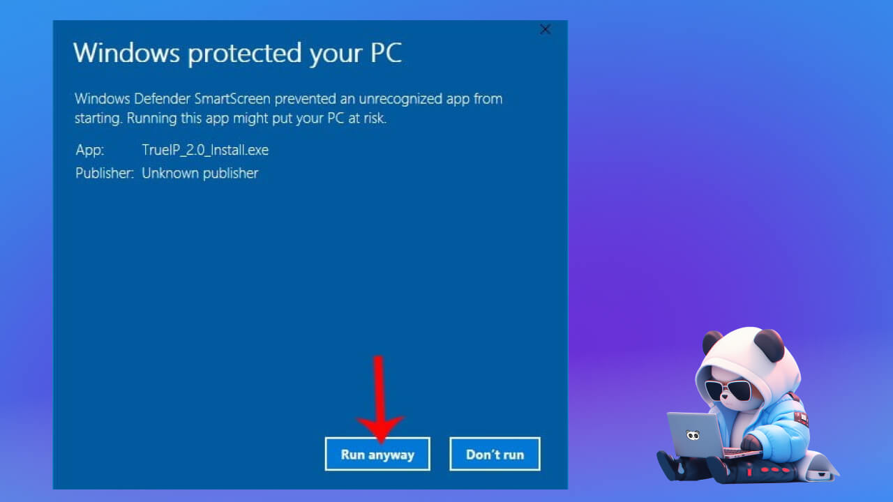 Nếu xuất hiện cảnh báo Windows Protected Your PC, nhấn More Info, sau đó chọn Run Anyway để tiếp tục.