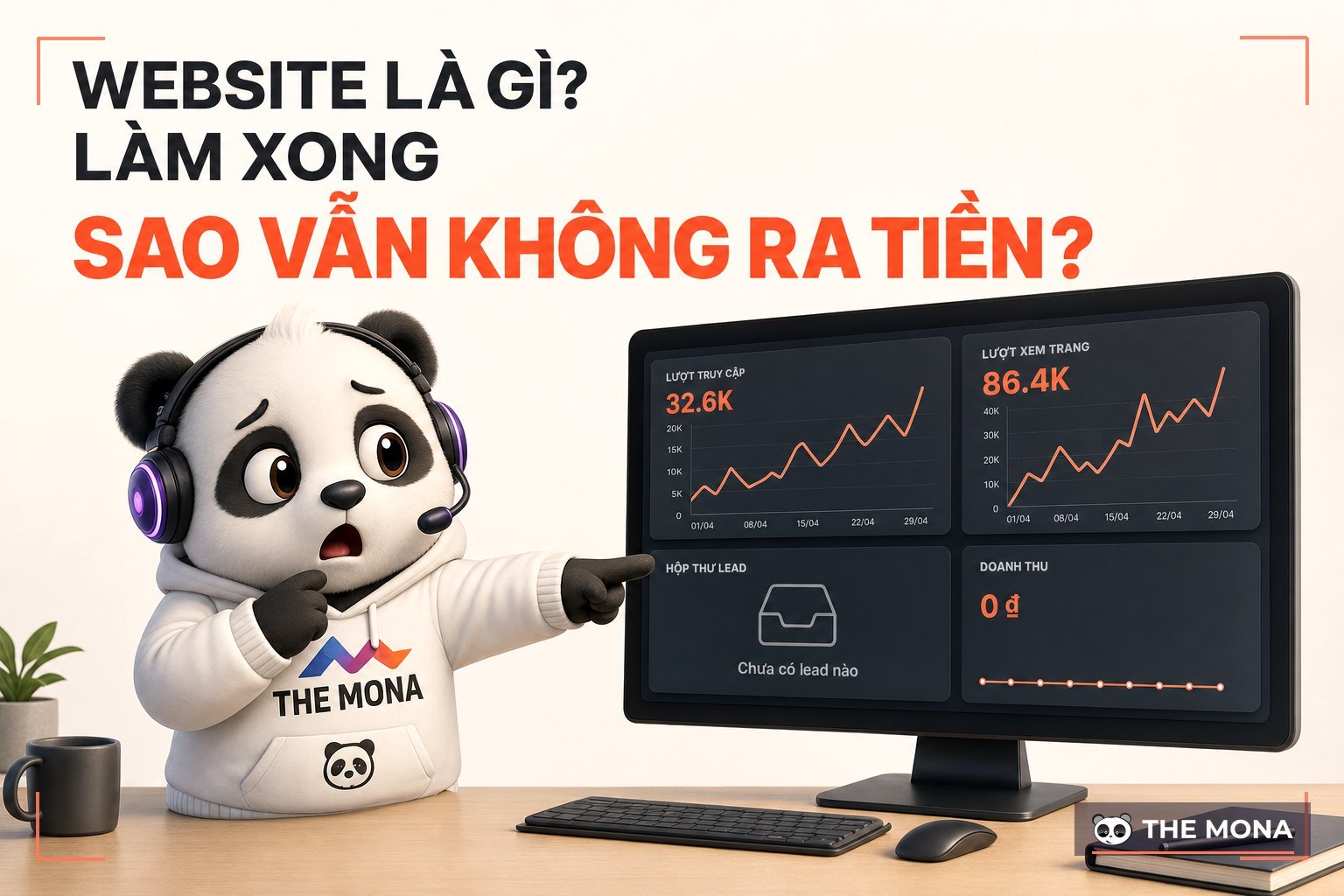 Gấu MONA kiểm tra website có traffic nhưng chưa có lead