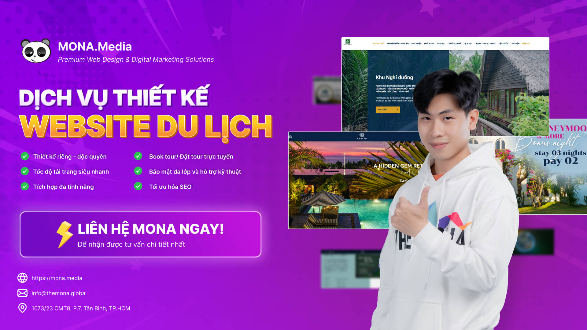 Dịch vụ thiết kế website du lịch theo yêu cầu uy tín tại MONA Media