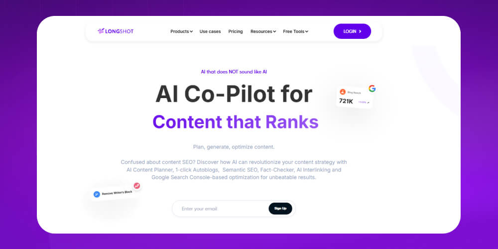 Công cụ AI viết content Longshot