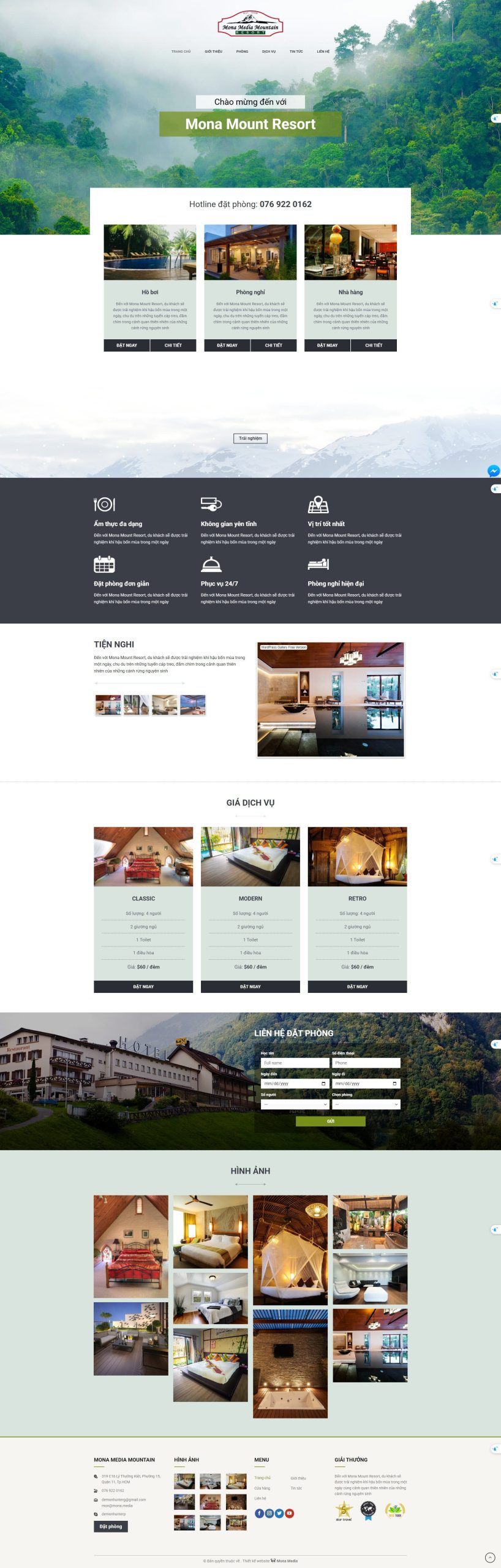 Mẫu 5: Theme website resort view biển đẹp