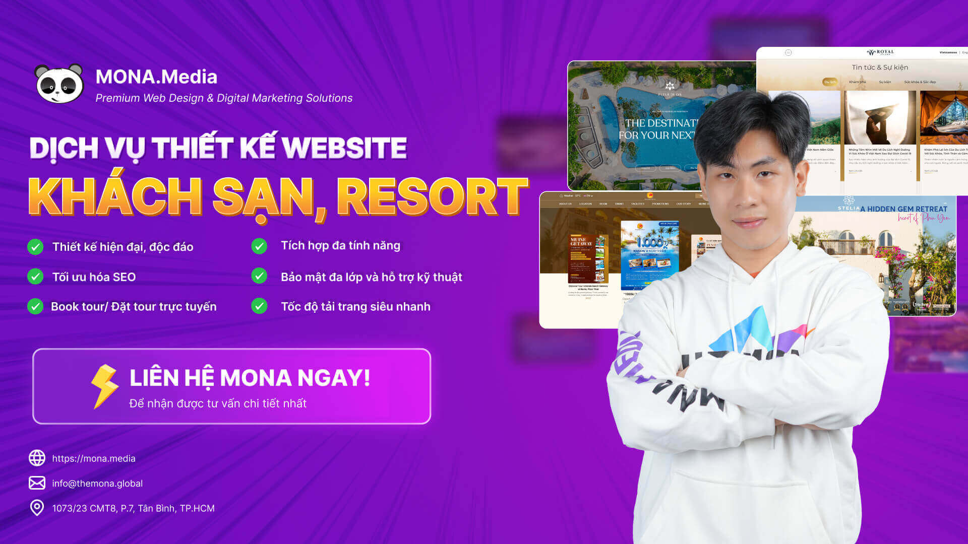 Thiết kế website khách sạn, resort, homestay uy tín tại MONA Media