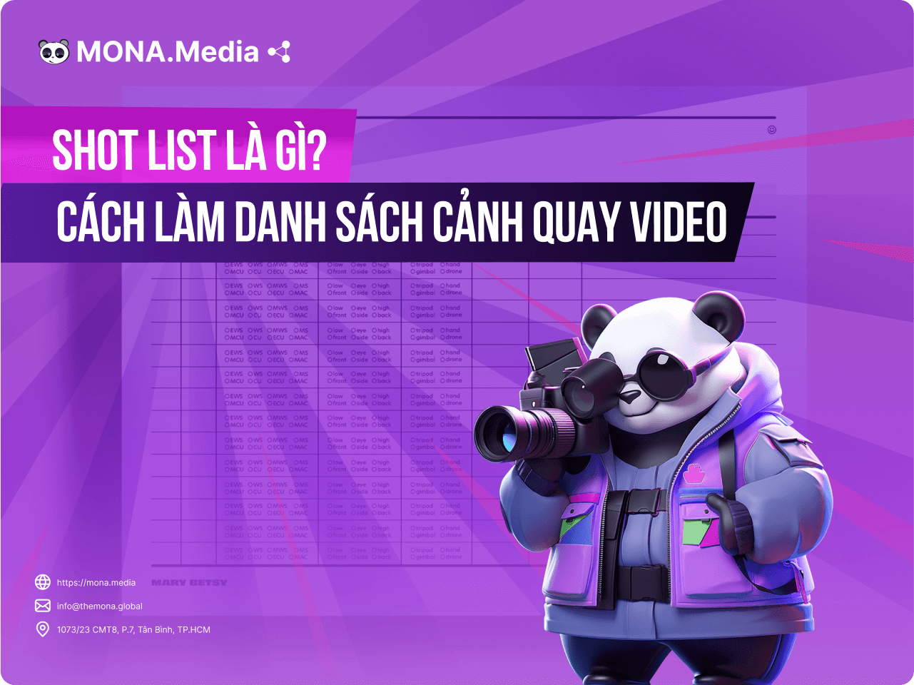 Shot list là gì? Cách làm danh sách cảnh quay video shotlist