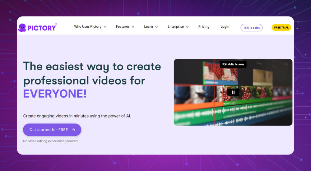 Tạo video AI tự động với Pictory.ai