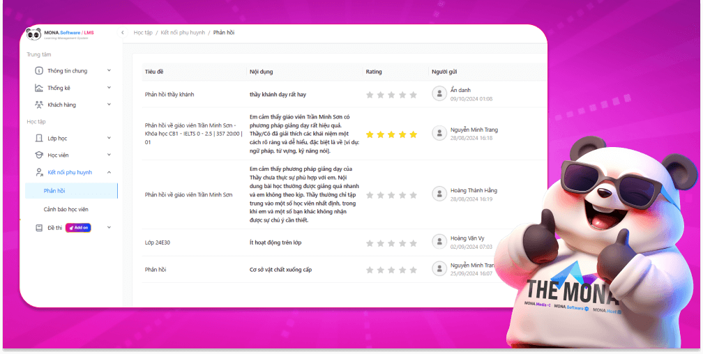 Phần mềm MONA LMS giúp tăng tương tác hiệu quả giữa phụ huynh và giáo viên