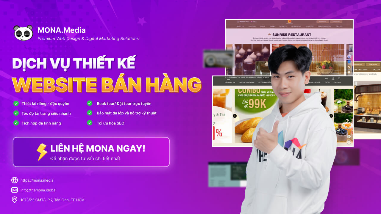 Dịch vụ thiết kế trang web bán hàng chuyên nghiệp tại MONA Media