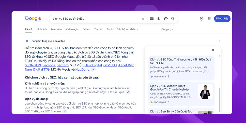 SEO trên AI overview