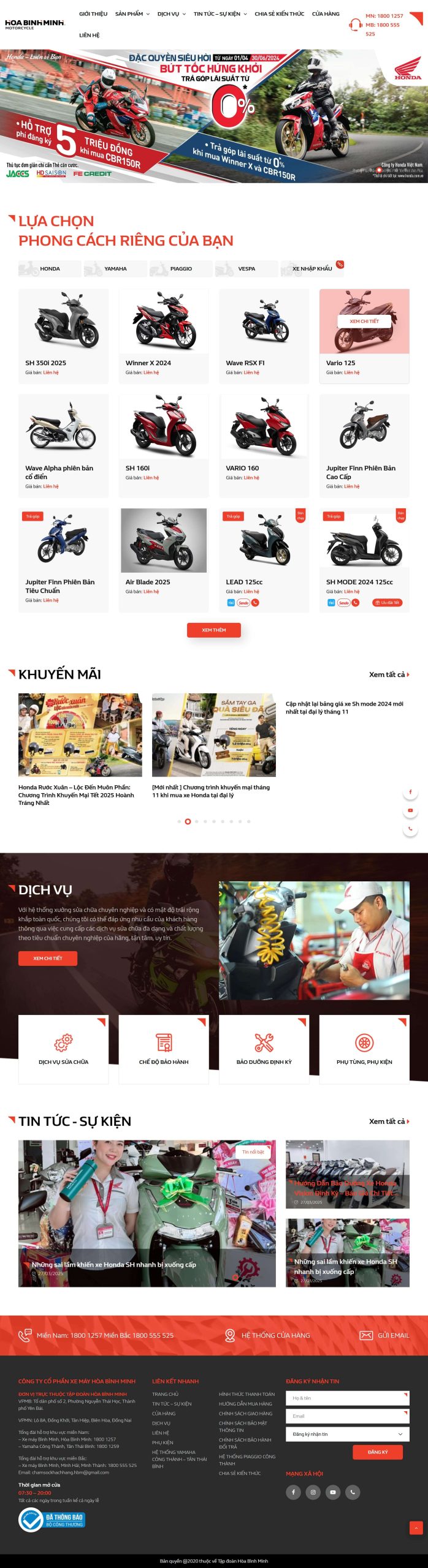 thiết kế website kinh doanh xe máy chuẩn SEO
