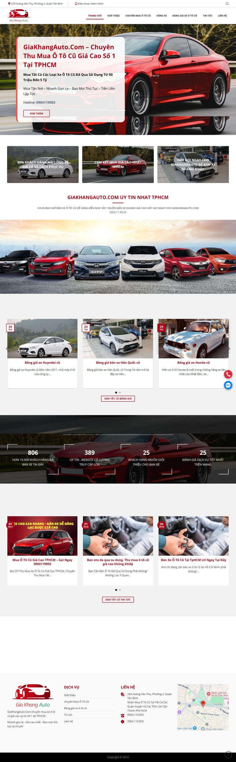 thiết kế website showroom ô tô, xe hơi uy tín