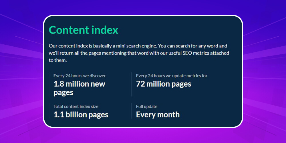 Chỉ số về nội dung trên ahrefs SEO