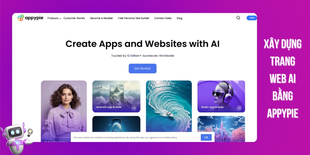Tạo trang web bằng AI đơn giản với công cụ Appypie Tạo trang web bằng AI đơn giản với công cụ Appypie