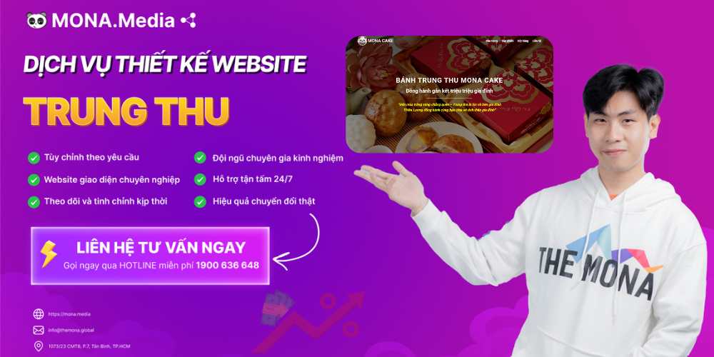 Thiết kế website bán bánh trung thu tại MONA