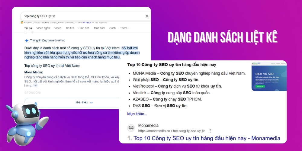 Viết nội dung dạng danh sách liệt kê giúp tối ưu Answer Engine Optimization Viết nội dung dạng danh sách liệt kê giúp tối ưu Answer Engine Optimization