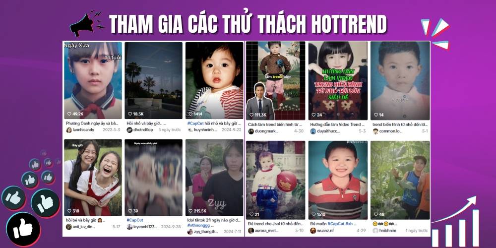 Các thử thách hottrend là một trong các ý tưởng content tiktok được hưởng ứng cao và dễ viral nhất