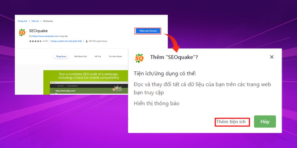 Nhấn thêm SEOquake extentsion trên trình duyệt Cốc Cốc Nhấn thêm SEOquake extentsion trên trình duyệt Cốc Cốc
